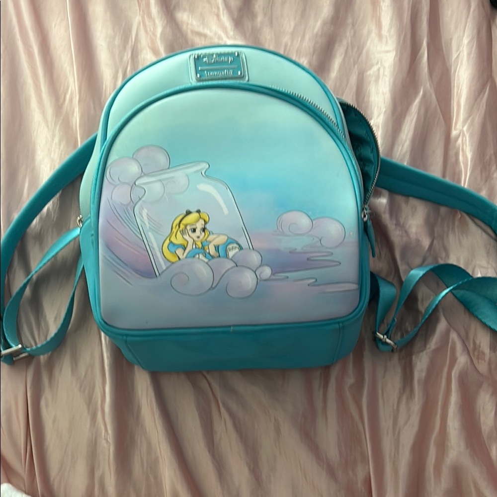 Loungefly Alice in Wonderland Blue and White Backpack